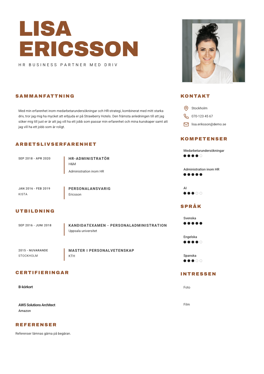 CV-mall Arne