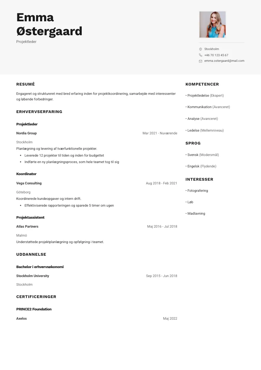 CV-mall Signe