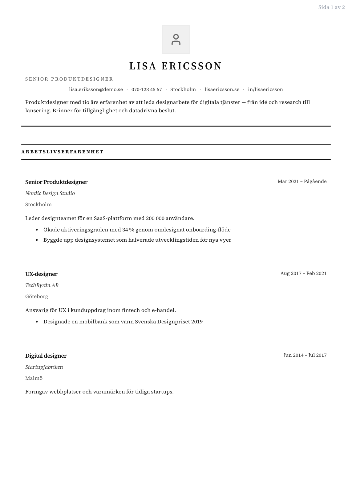 CV-mall Dag