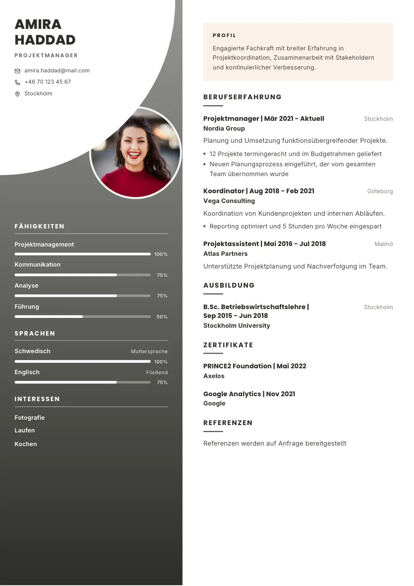 CV-mall Svea