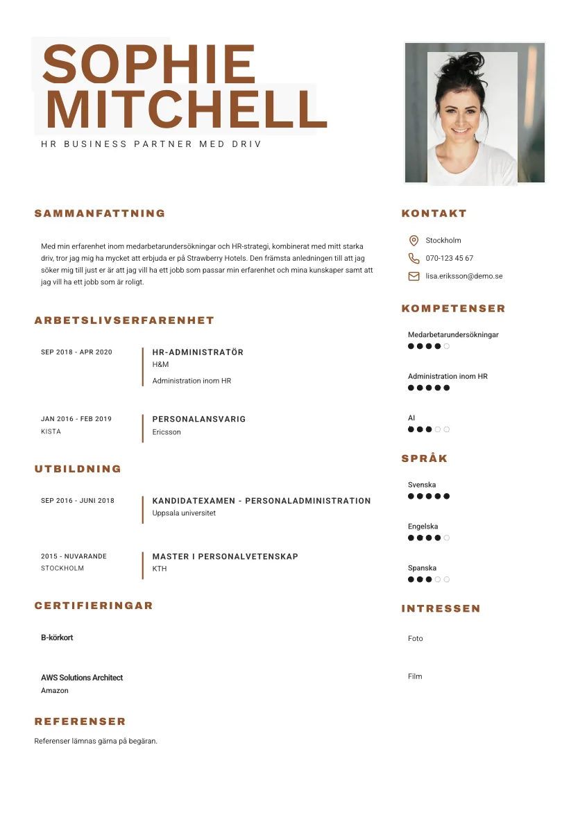 CV-mall Arne