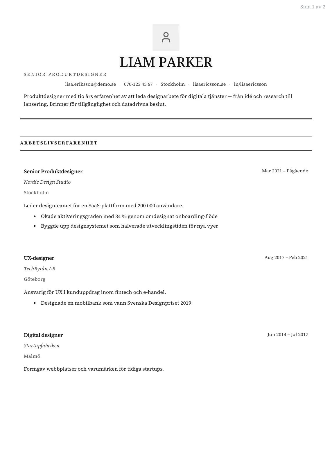 CV-mall Dag