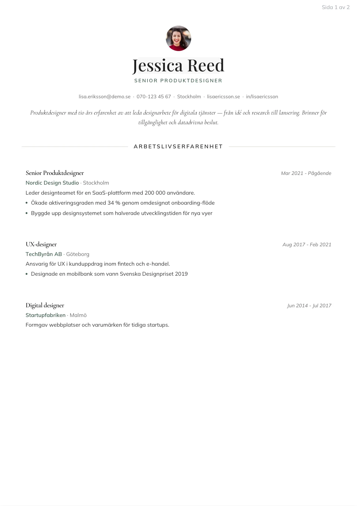 CV-mall Hjalmar