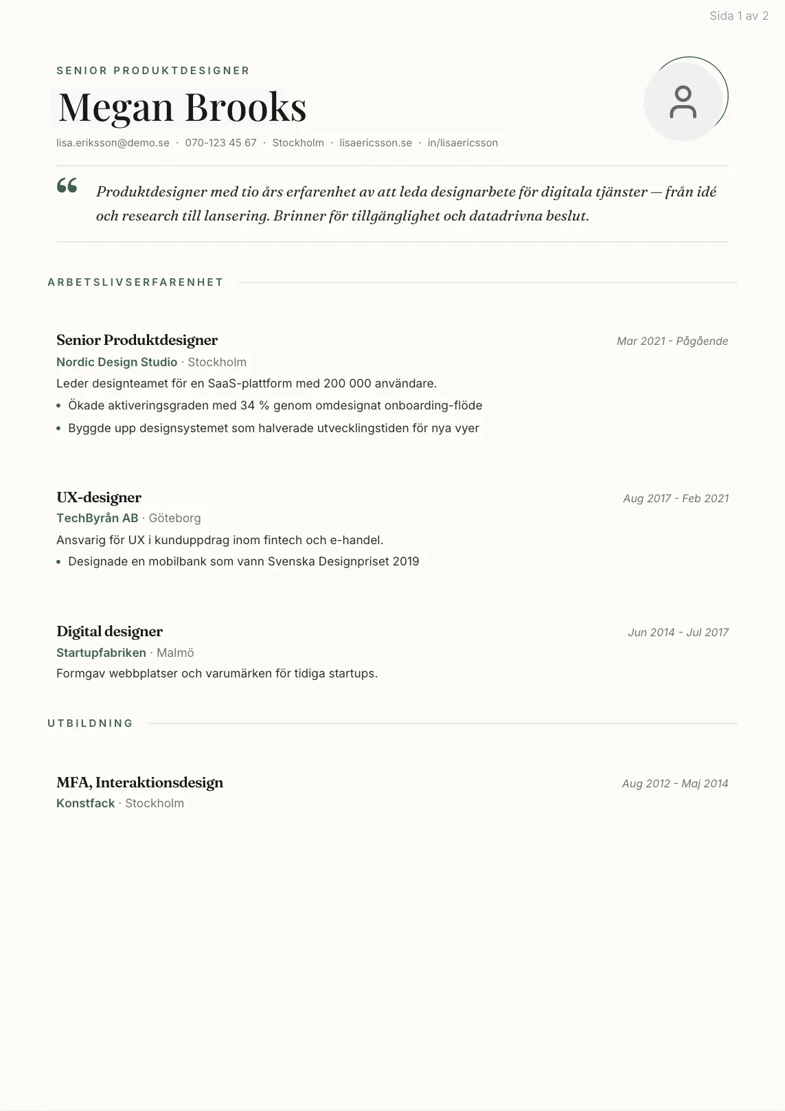 CV-mall Sigrid