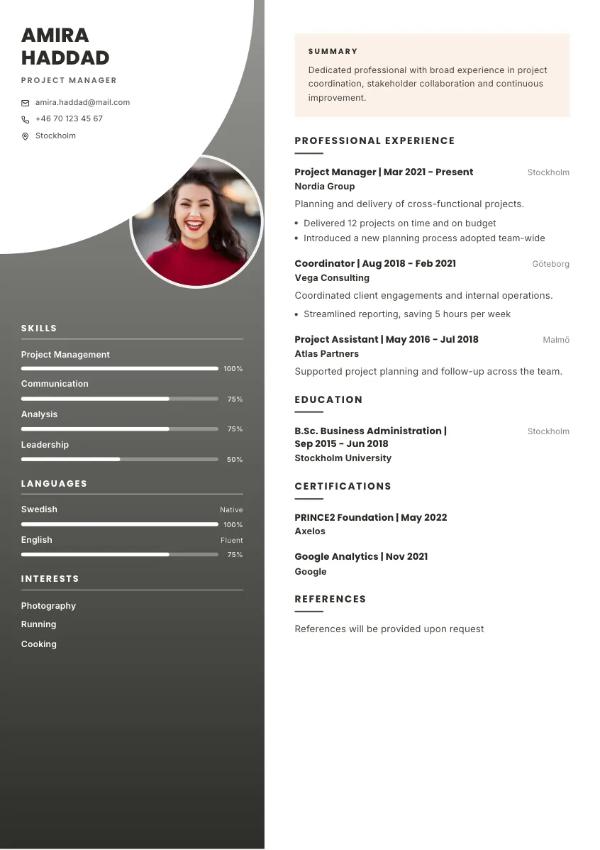 CV-mall Svea