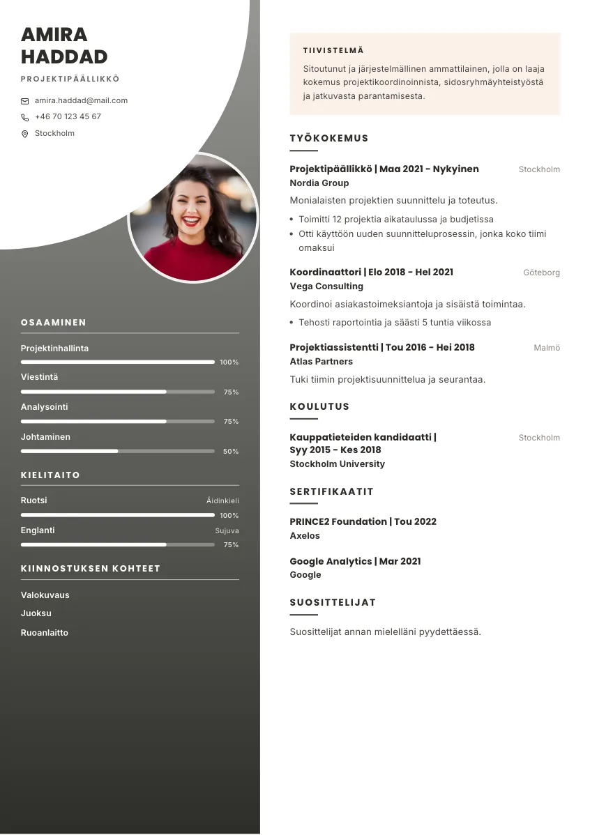 CV-mall Svea