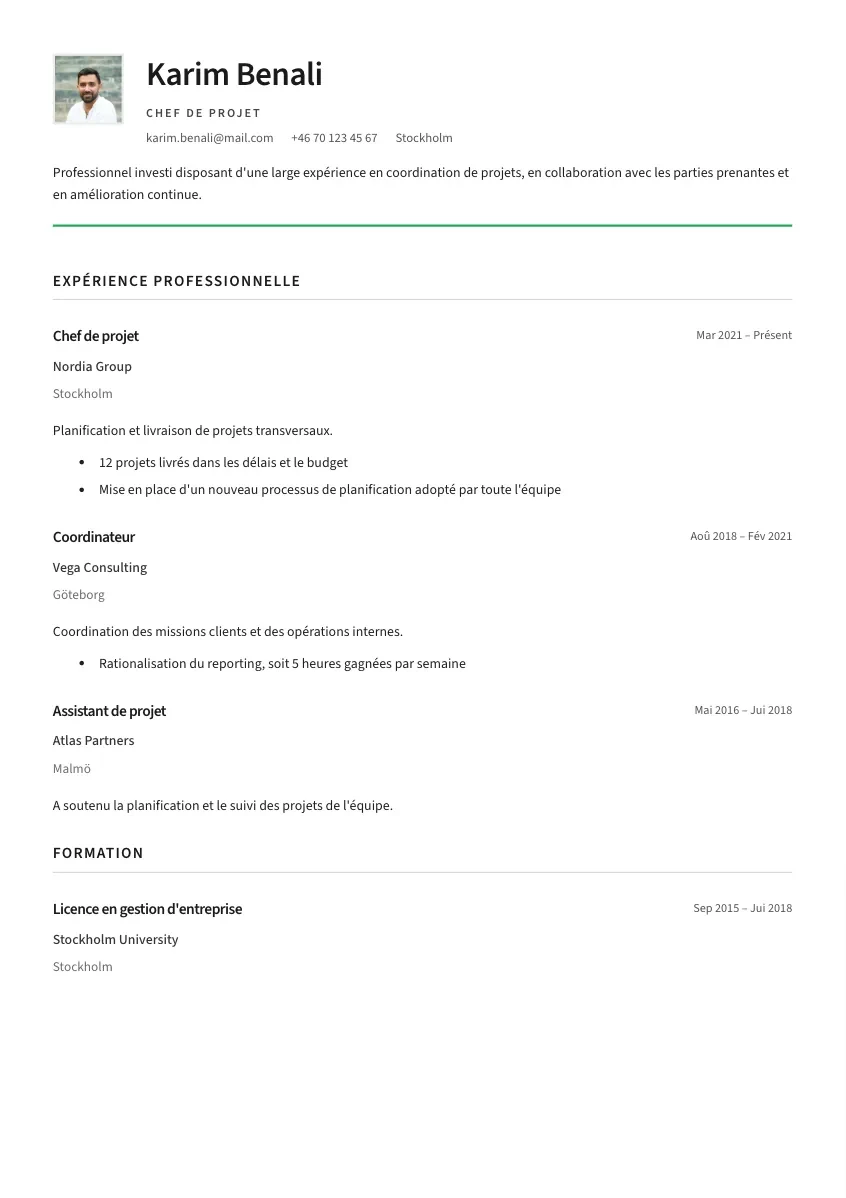 CV-mall Linnéa