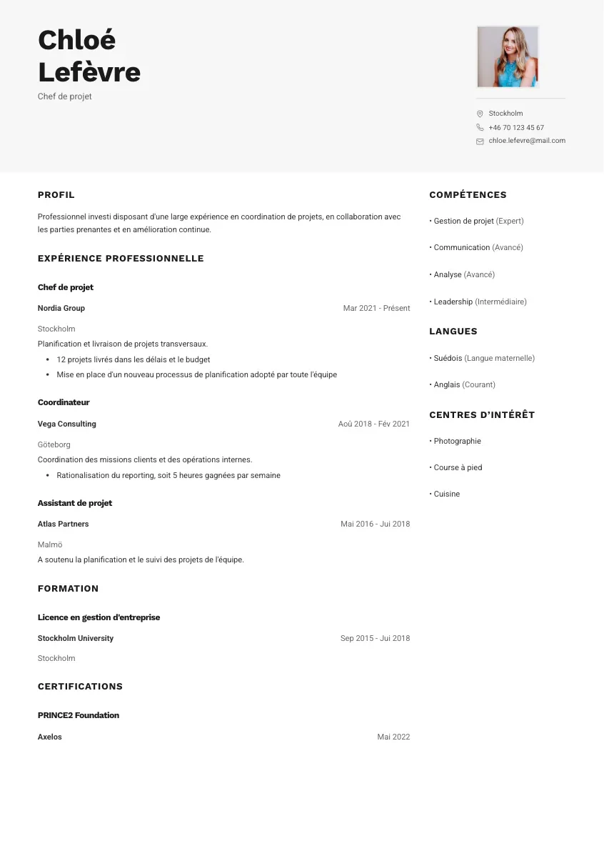 CV-mall Signe