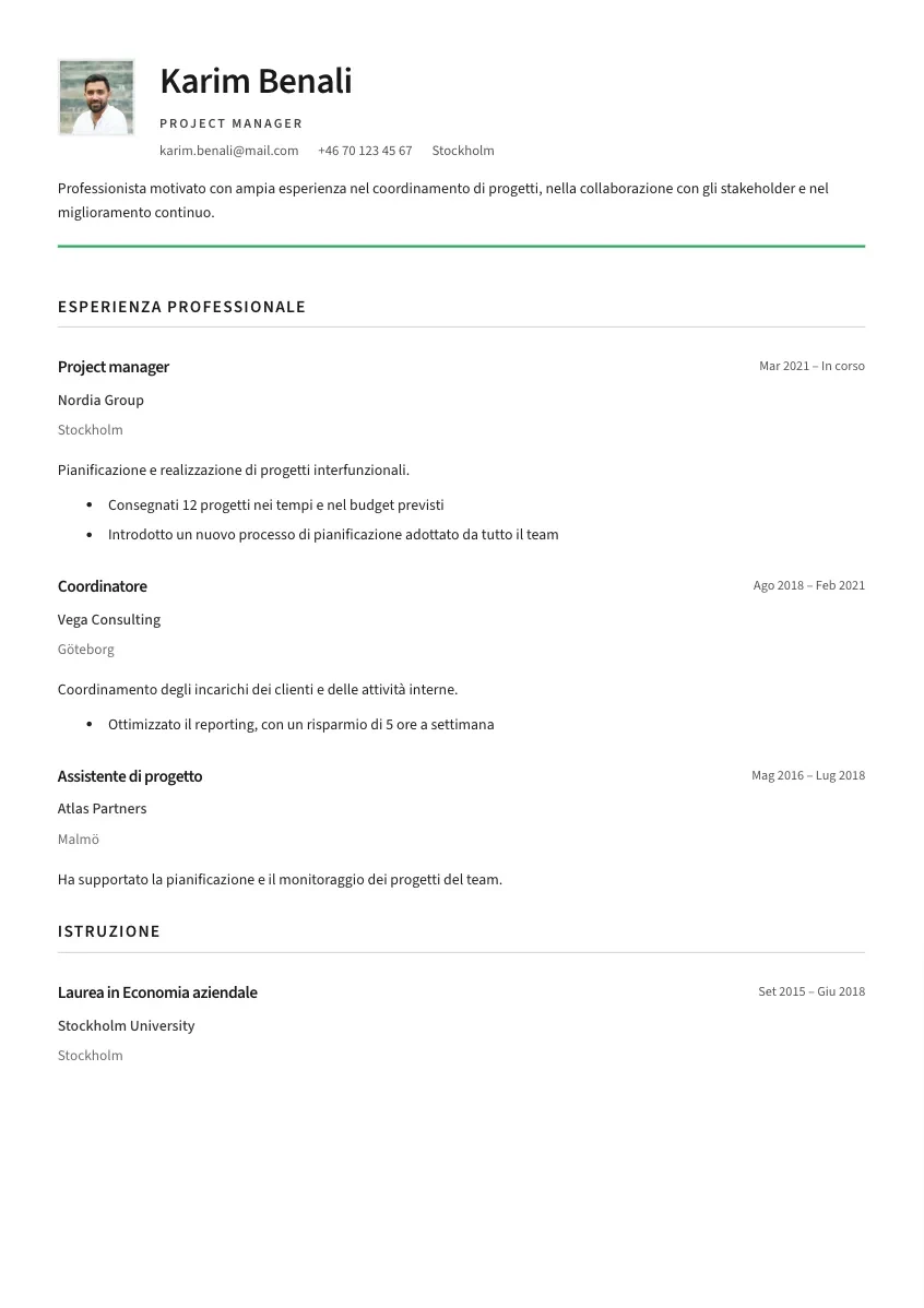 CV-mall Linnéa