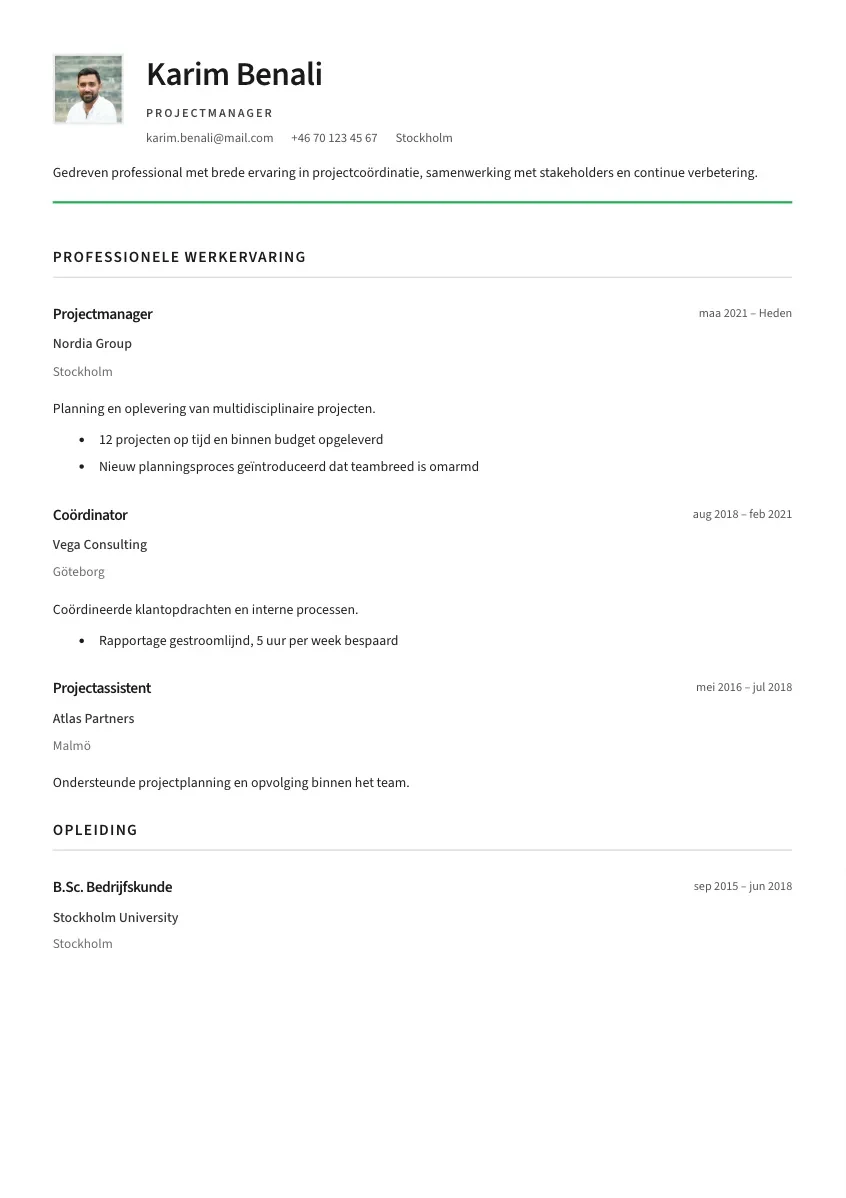 CV-mall Linnéa