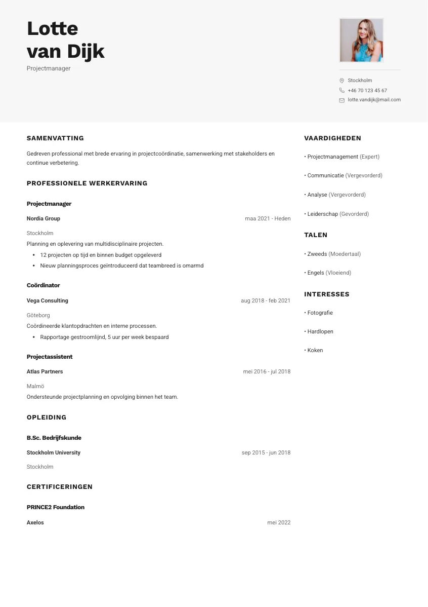 CV-mall Signe