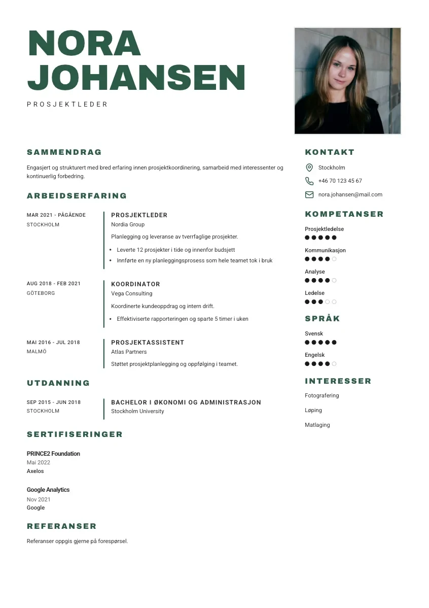 CV-mall Arne