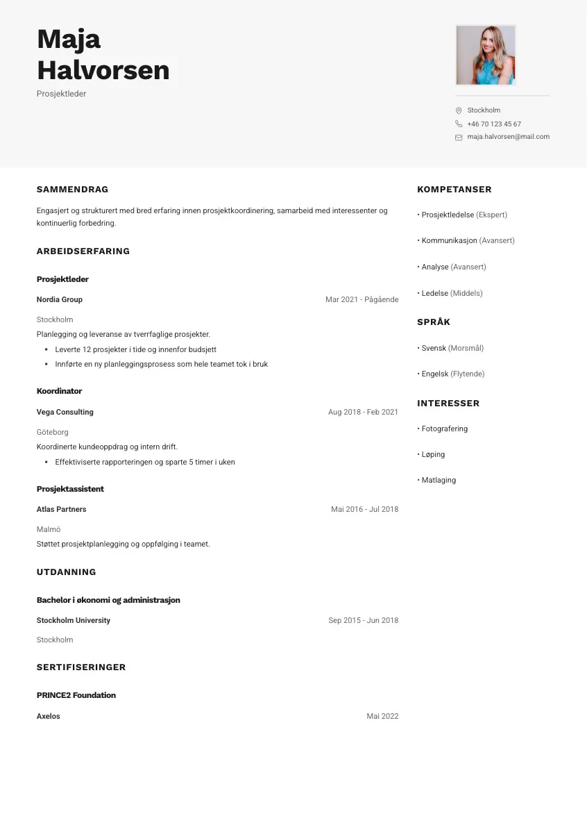 CV-mall Signe