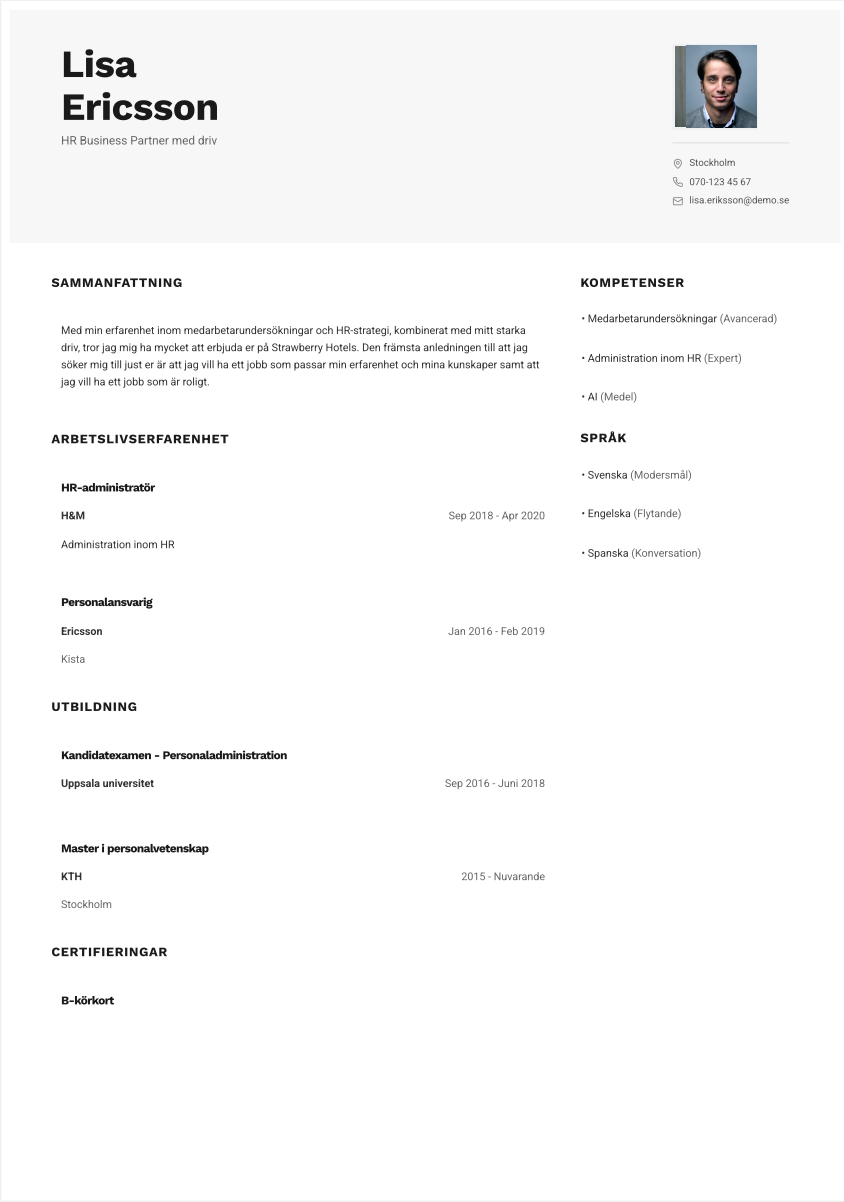 CV-mall Signe