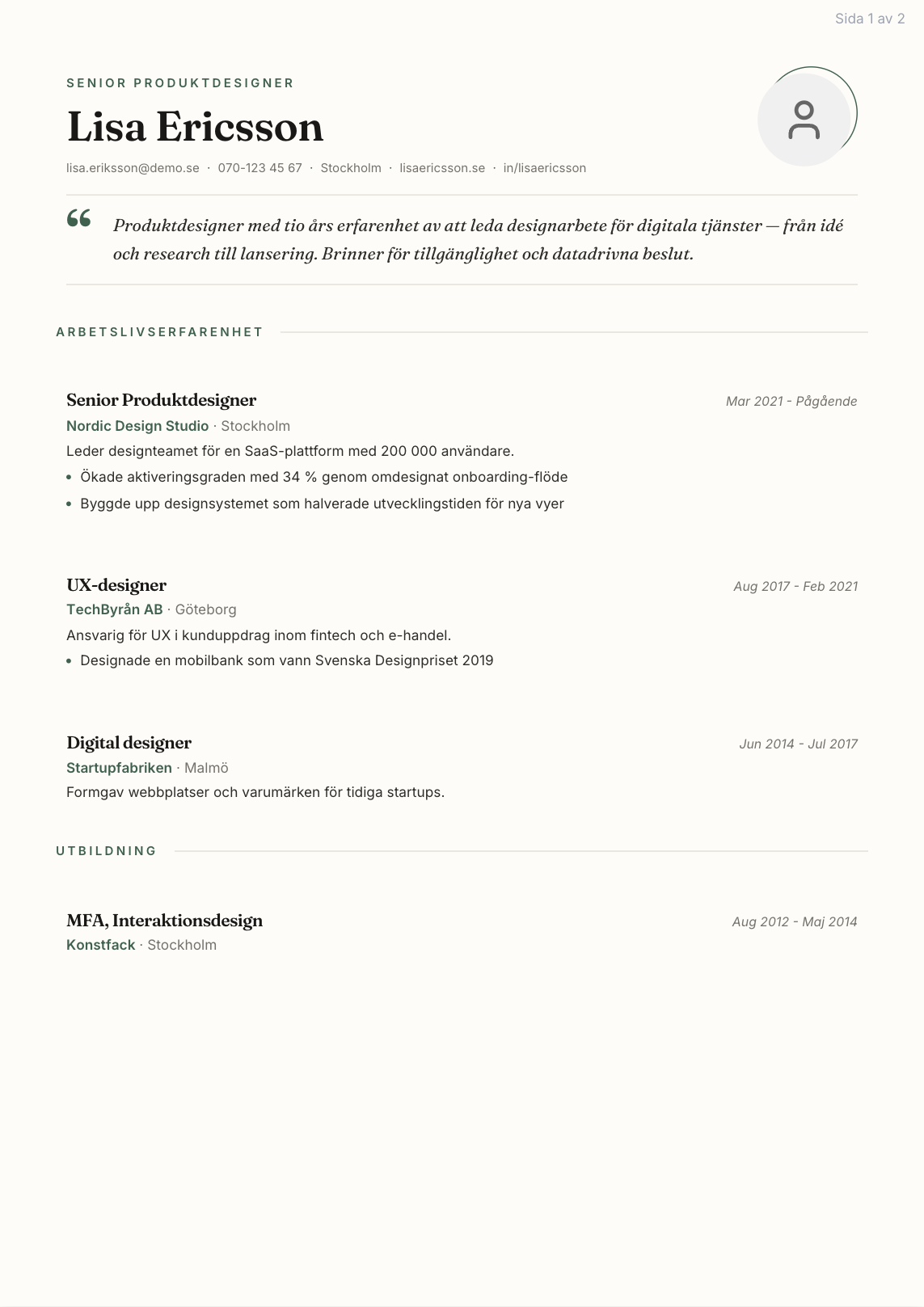 CV-mall Sigrid