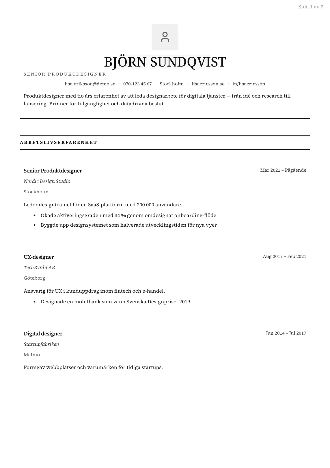 CV-mall Dag