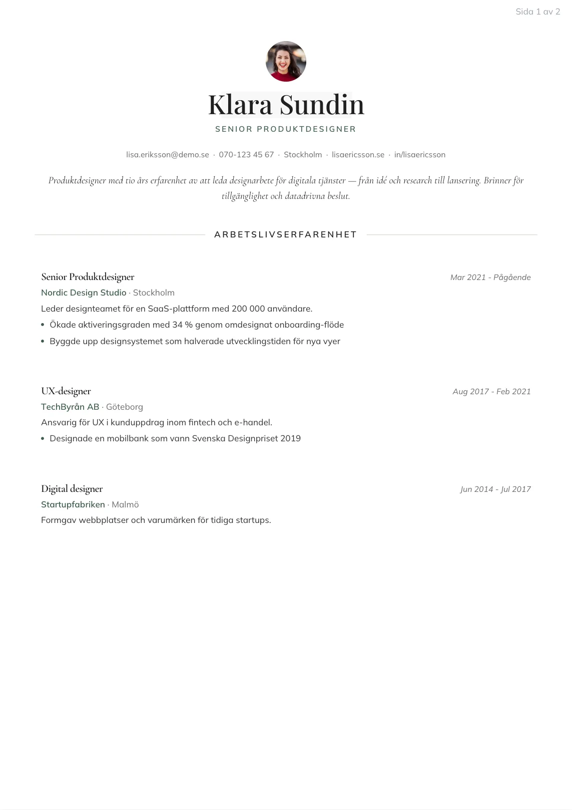CV-mall Hjalmar
