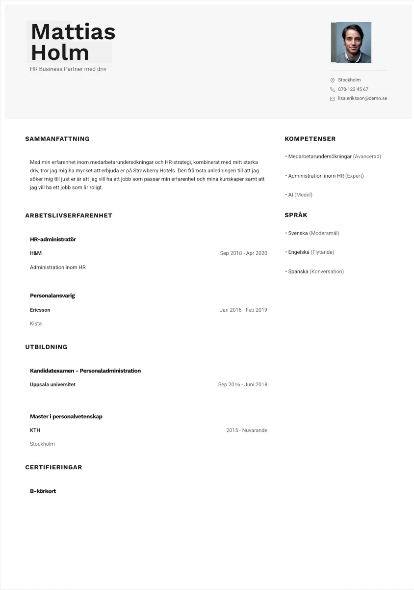 CV-mall Signe