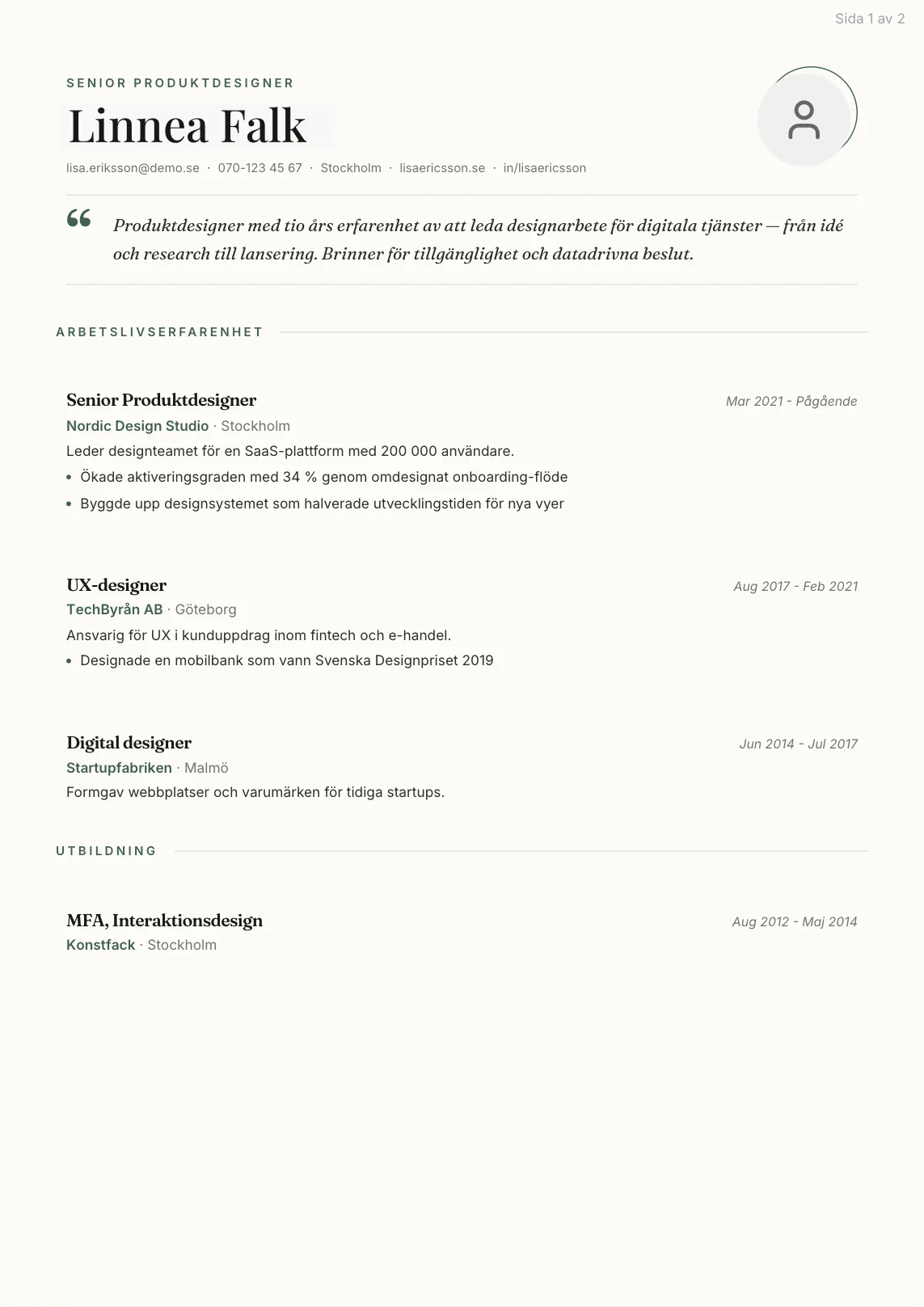 CV-mall Sigrid