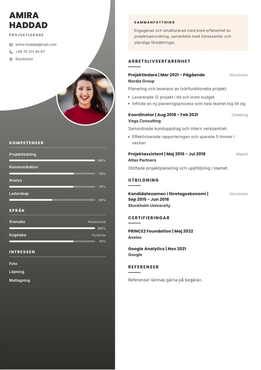 CV-mall Svea